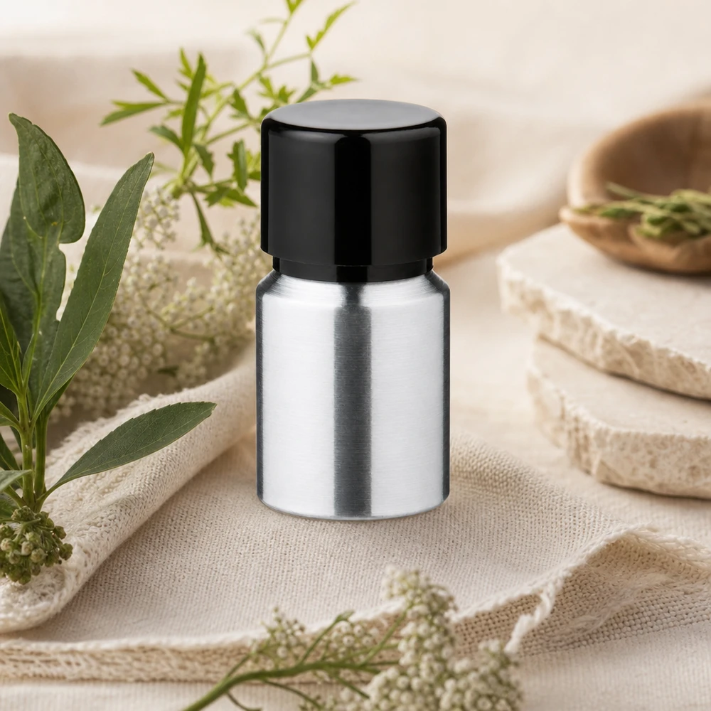 10ml aluminium flesje met gestructureerd oppervlak en schroefdop voor doe-het-zelf cosmeticaprojecten
