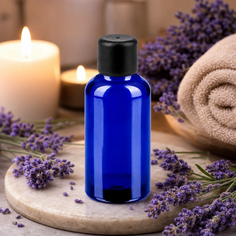30ml fles 6mm SV zwart STD BlueLine UT18/30 Professionele amberkleurige glazen fles 30ml in blauw voor laboratoria en farmaceutische toepassingen