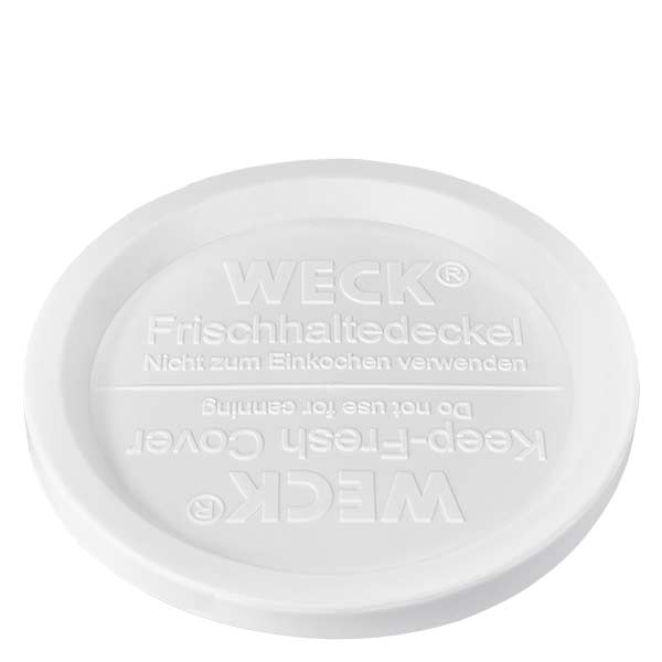 300ml gourmetglas met vershouddeksel WECK RR120 WECK keep-fresh deksel wit voor RR120 gourmetpot 300ml vervangingsdeksel Close-up van bovenaf