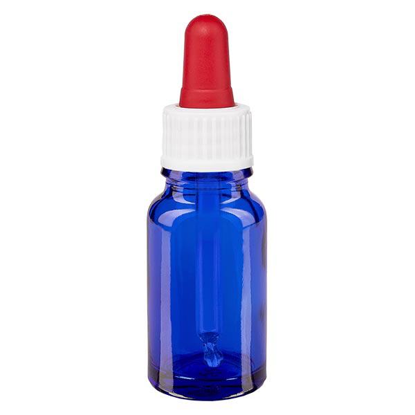 Pipetfles blauw 10ml, pipet wit/rood ST Pipetfles blauw 10ml, pipet wit/rood ST