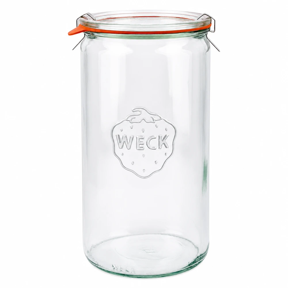 WECK weckpot 1590ml RR100 met glazen deksel rubberen ring en klemmen weckpot transparant leeg