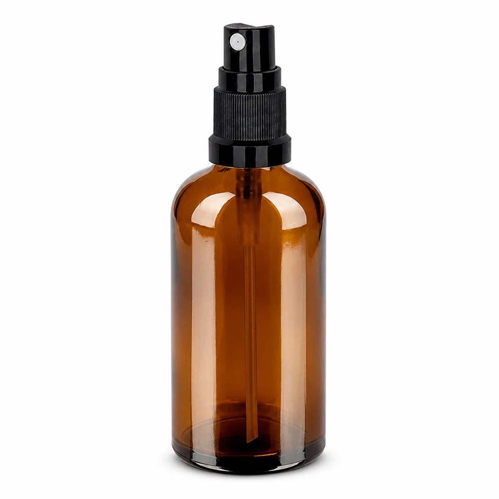 100ml Spuitfles zwart STD BrownLine UT18/100 Apothekersfles bruin 100ml met verstuiver voor lichtgevoelige stoffen