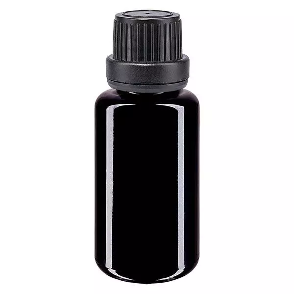 Apothekersflesje viol. 20ml druppelaar v. Pr. 2mm zwart OV Apothekersflesje viol. 20ml druppelaar v. Pr. 2mm zwart OV