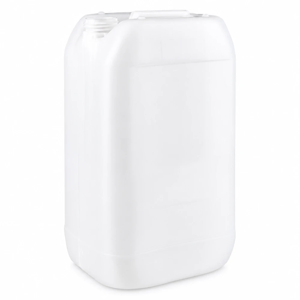 15l jerrycan, UN-toelating, zonder schroefsluiting Grote witte vloeistofcontainer van 15 liter, rechthoekig, zonder sluiting, voor water en chemicaliën
