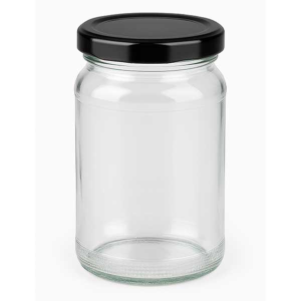 110ml rond glas met BasicSeal deksel zwart UNiTWIST