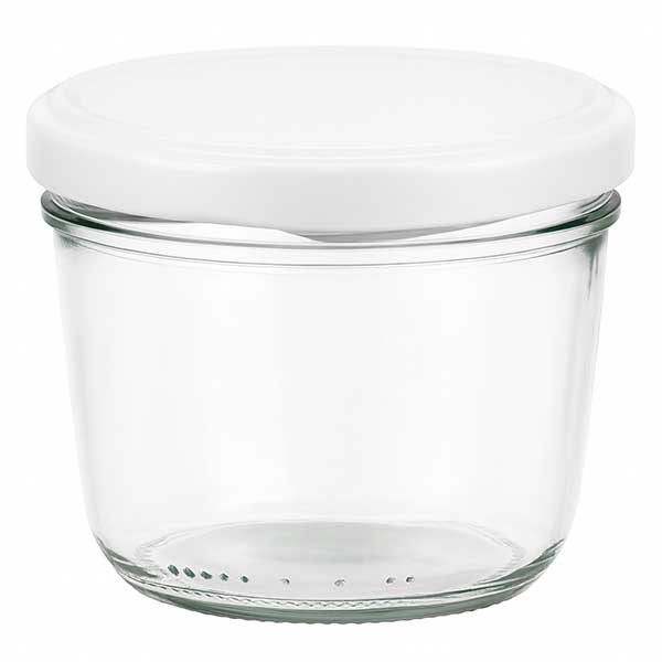230ml mason pot met wit BasicSeal deksel - glazen inmaakpot voor jam en conserven