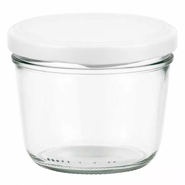 230ml bekers met BasicSeal deksel wit UNiTWIST 230ml mason pot met wit BasicSeal deksel - glazen inmaakpot voor jam en conserven