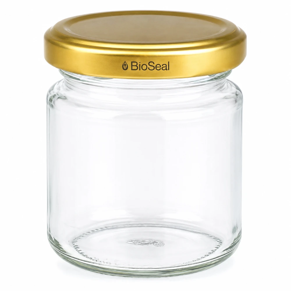 Lege inmaakpot UNiTWIST Runda53 met gouden TO43 BioSeal deksel voor jam en inmaken