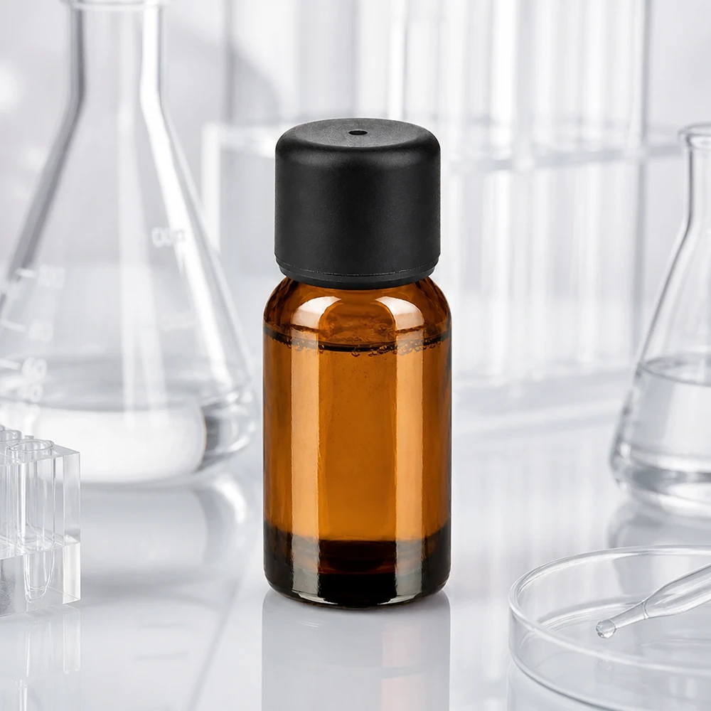 10ml fles 6mm SV zwart STD BrownLine UT18/10 Compact amberkleurig glazen flesje van 10 ml met 6 mm opening voor nauwkeurige dosering van actieve ingrediënten