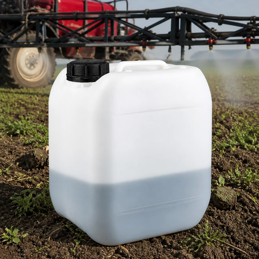 Compacte vloeistofkan van 5 liter voor de landbouw, met draaggreep en schroefdop