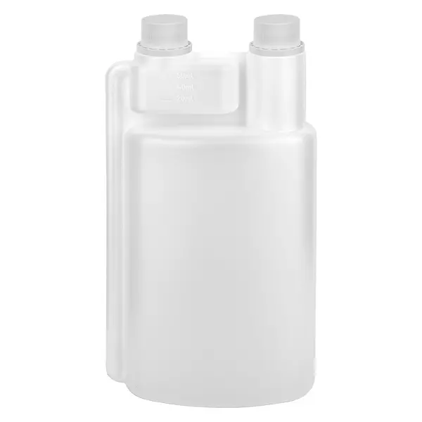 Doseerfles 1000ml HDPE helder (60ml doseerkamer) Doseerfles 1000ml HDPE helder (60ml doseerkamer)