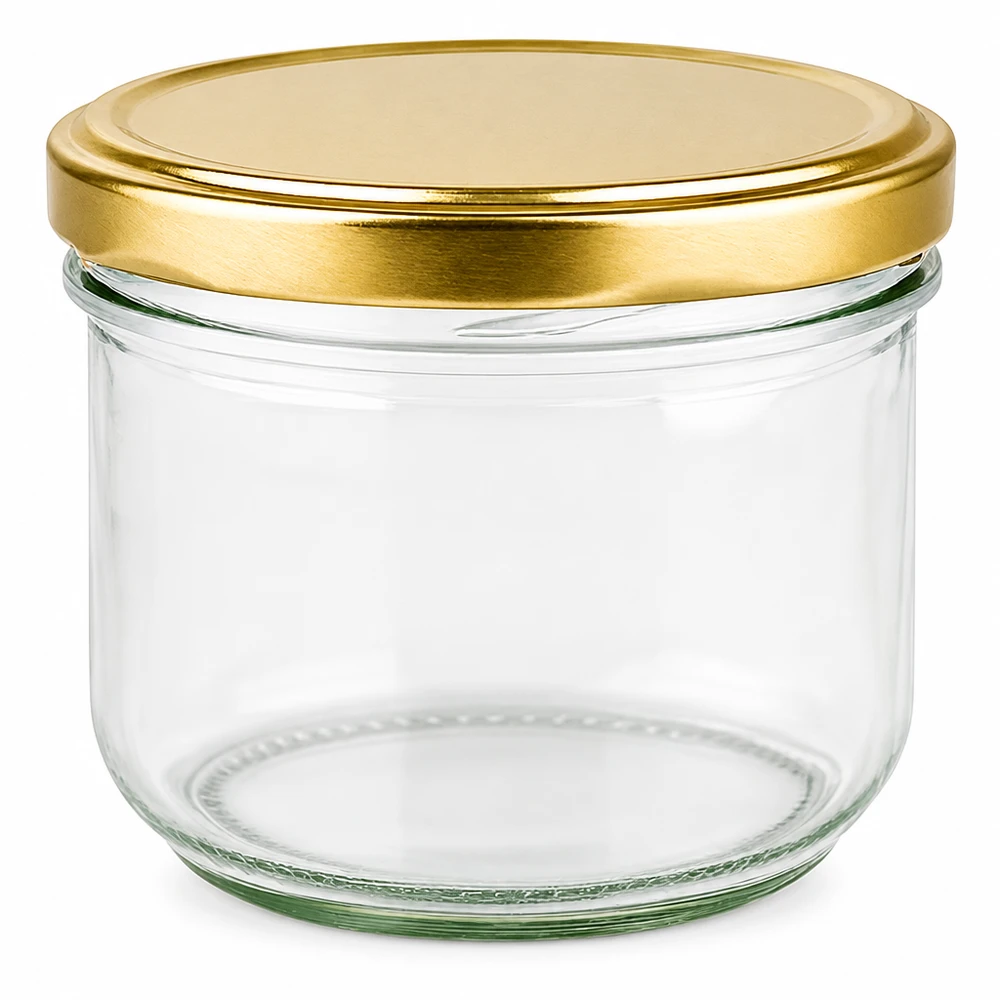 260 ml lege bekers met gouden BasicSeal deksel UNiTWIST systeem voor jam en conserven