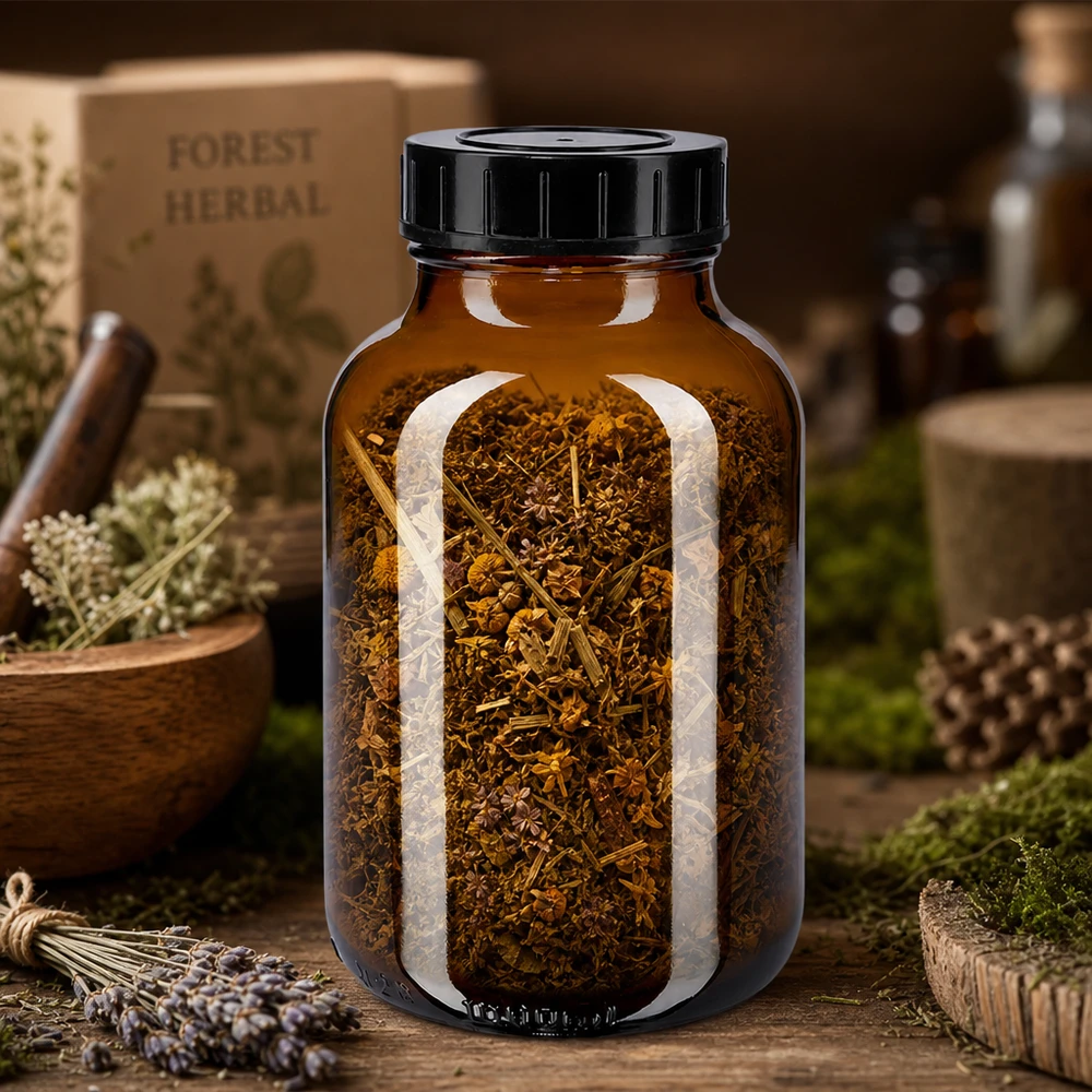 Fles met wijde hals 1000 ml bruin glas met schroefdeksel Grote apothekersfles van 1000 ml gemaakt van UV-beschermend amberkleurig glas met luchtdichte schroefdop