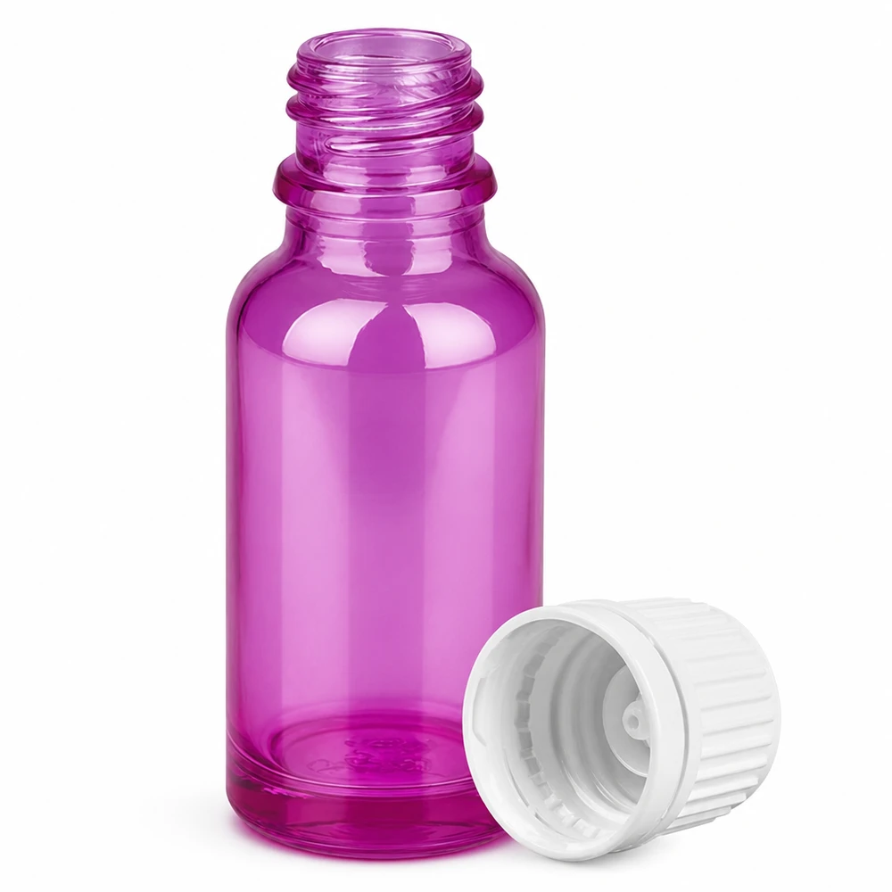 Handig 20ml violet flesje met schroefdraad voor serums en tincturen