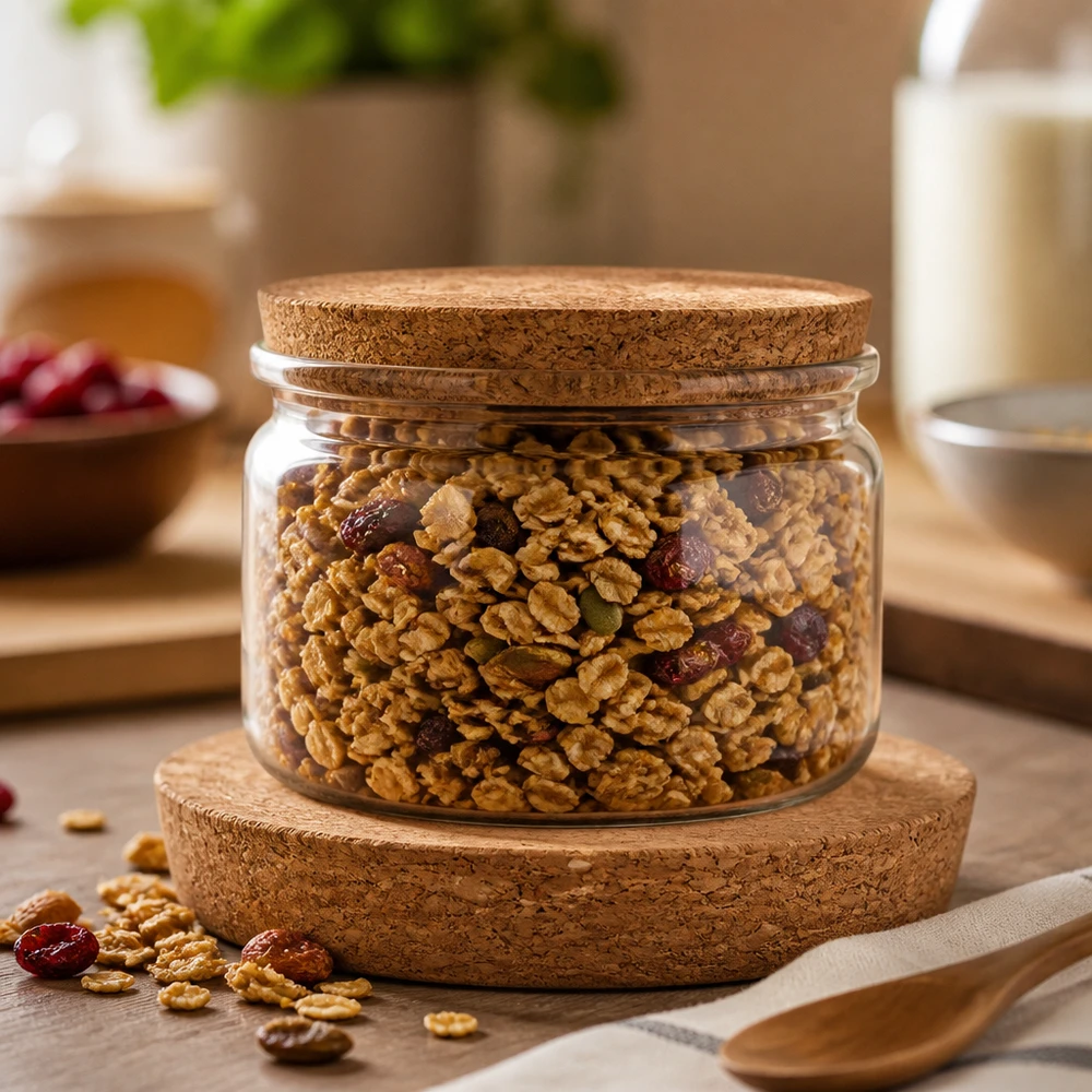 WECK RR100 kurk applicatie Muesli voorraadpot met noten gedroogd fruit luchtdichte opslag kurk deksel 94mm