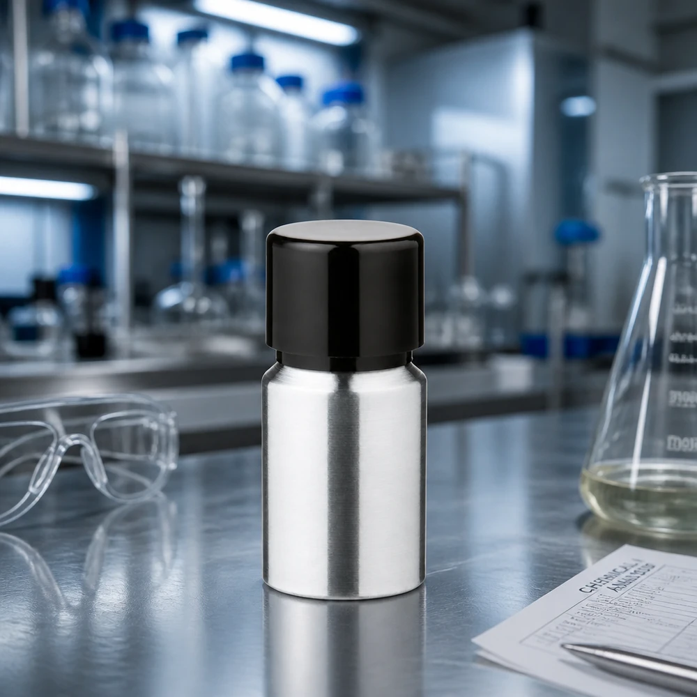 Precies vervaardigd aluminium flesje van 10 ml met lekvrije dop voor onderzoek en ontwikkeling