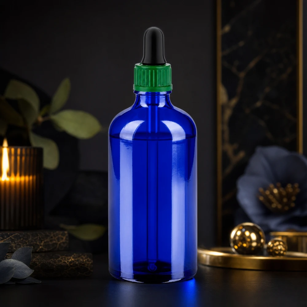 100ml fles 11mm SV groen STD BlueLine UT18/100 100 ml glazen laboratoriumfles met druppeldop voor wetenschappelijke metingen en tests