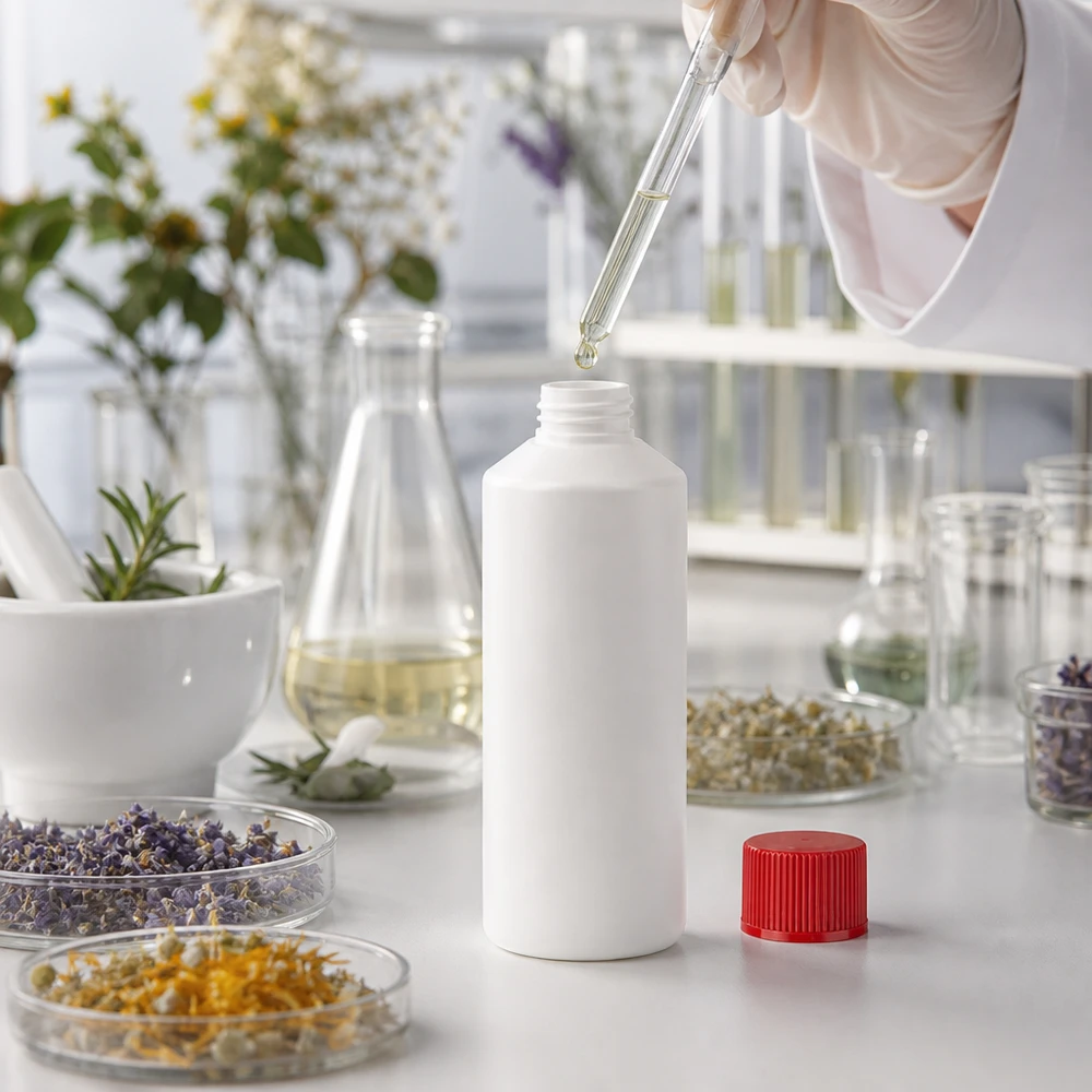 PET cilinderfles 100ml wit met schroefsluiting rood Voedselveilige HDPE-apothekersfles van 100 ml, wit met rode dop, voor natuurlijke producten