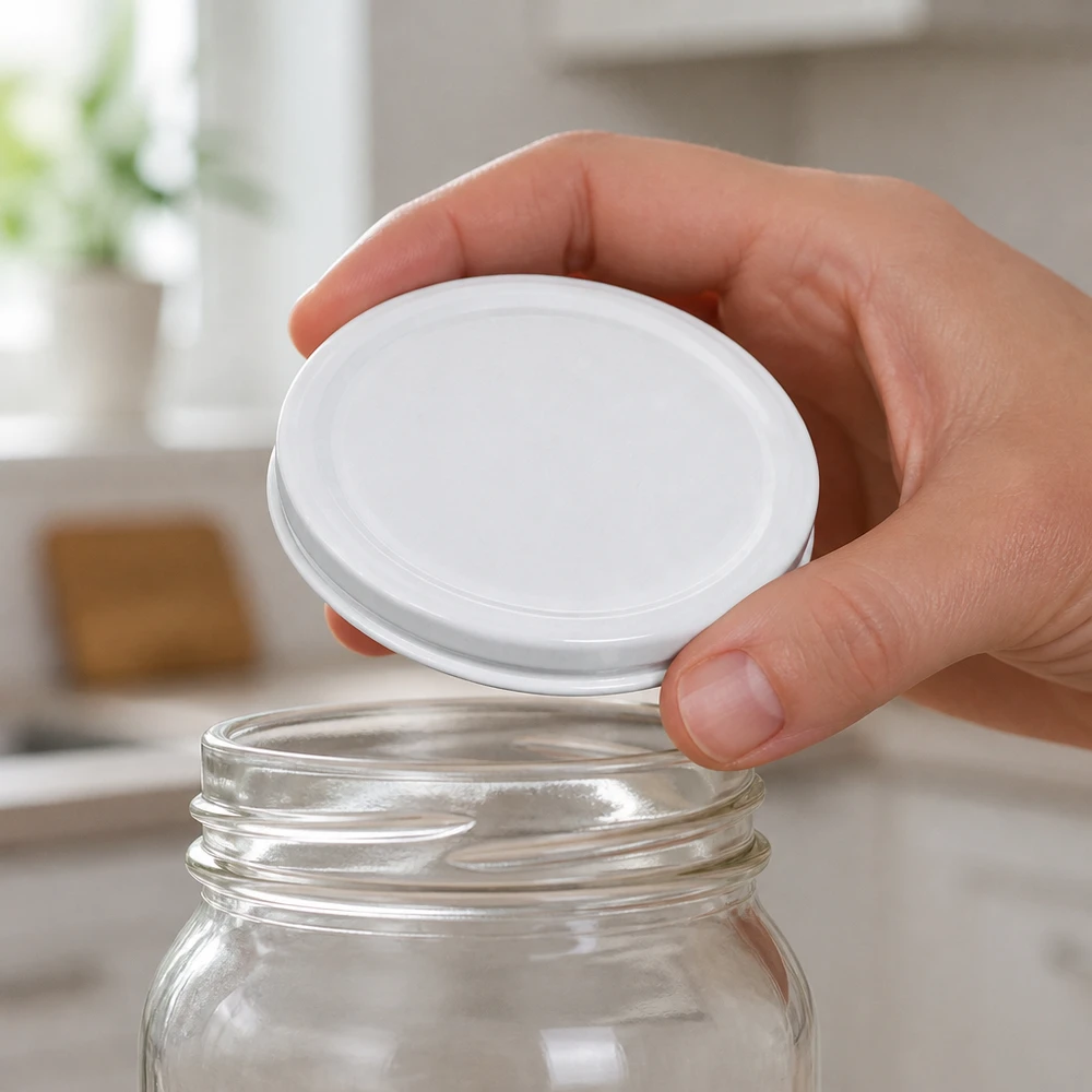 66mm BioSeal deksel wit (TO66) UNiTWIST De inmaakpot wordt afgesloten met een witte, BPA-vrije UNiTWIST TO66-deksel