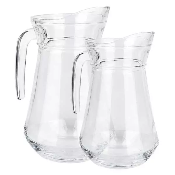 Glazen kannenset France 1,0 + 1,6 liter van gehard helder glas uit Frankrijk Glazen kannenset France 1,0 + 1,6 liter van gehard helder glas uit Frankrijk