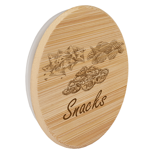 Houten deksel "Snacks" voor WECK RR100 Houten deksel "Snacks" voor WECK RR100