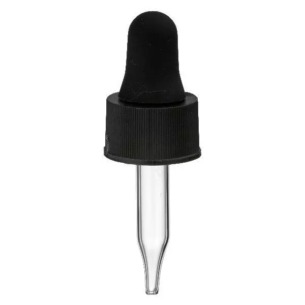 Glazen-druppelpipet zwart 13 mm PL28