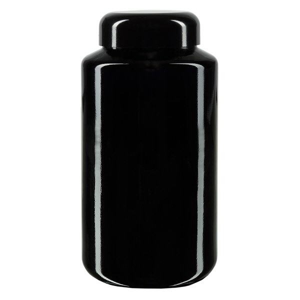 Wijdmondse pot violet glas 500ml, met zwart deksel Wijdmondse pot violet glas 500ml, met zwart deksel