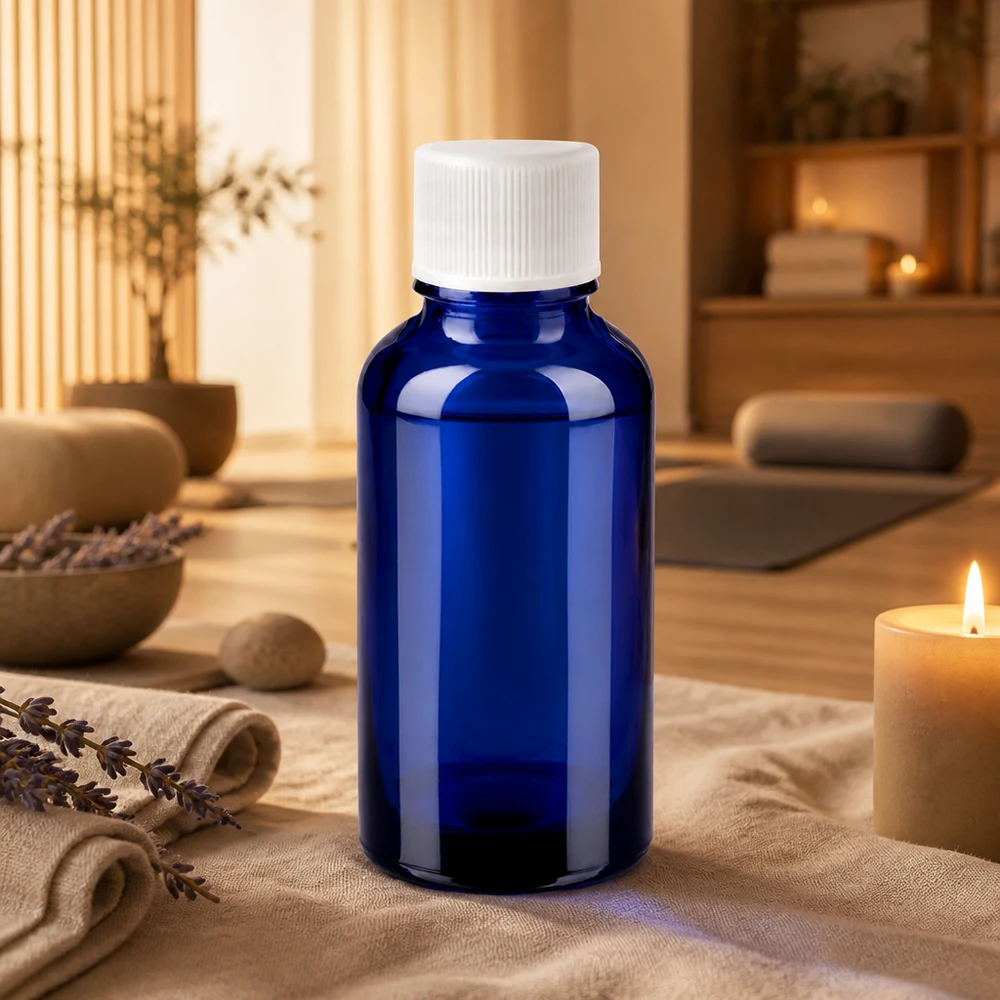 Dikwandige glazen fles van 30 ml in apothekerskwaliteit voor langdurige opslag van actieve ingrediënten