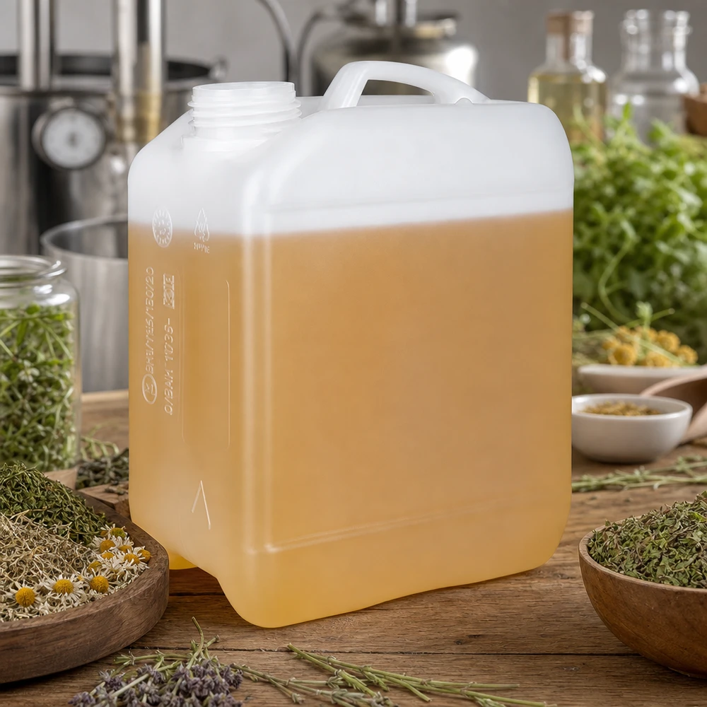 2,5l jerrycan, UN-toelating, zonder schroefsluiting HDPE-kan van 2,5 liter met schroefdraad, zonder deksel, geschikt voor kruidendestillaten