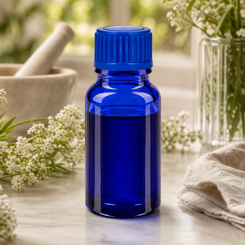 10ml fles 11mm SV blauw STD BlueLine UT18/10 10ml blauw glazen BlueLine flesje met brede opening voor eenvoudig vullen en schoonmaken