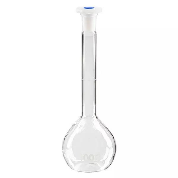 Maatkolven 100ml met slijpstuk 12/21 borosilicaat incl. PEHD stop
