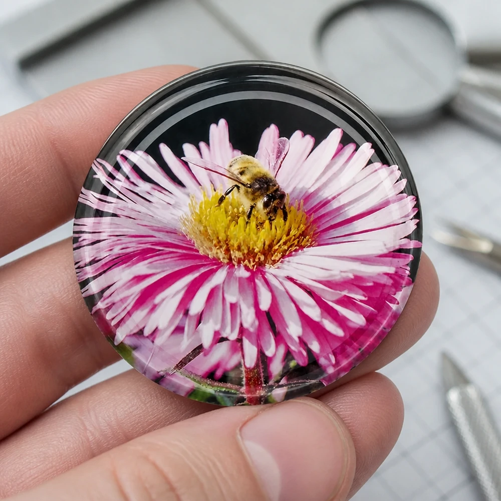 UNiTWIST BasicSeal TO82 deksel met roze chrysant en bij voor jam en conserven