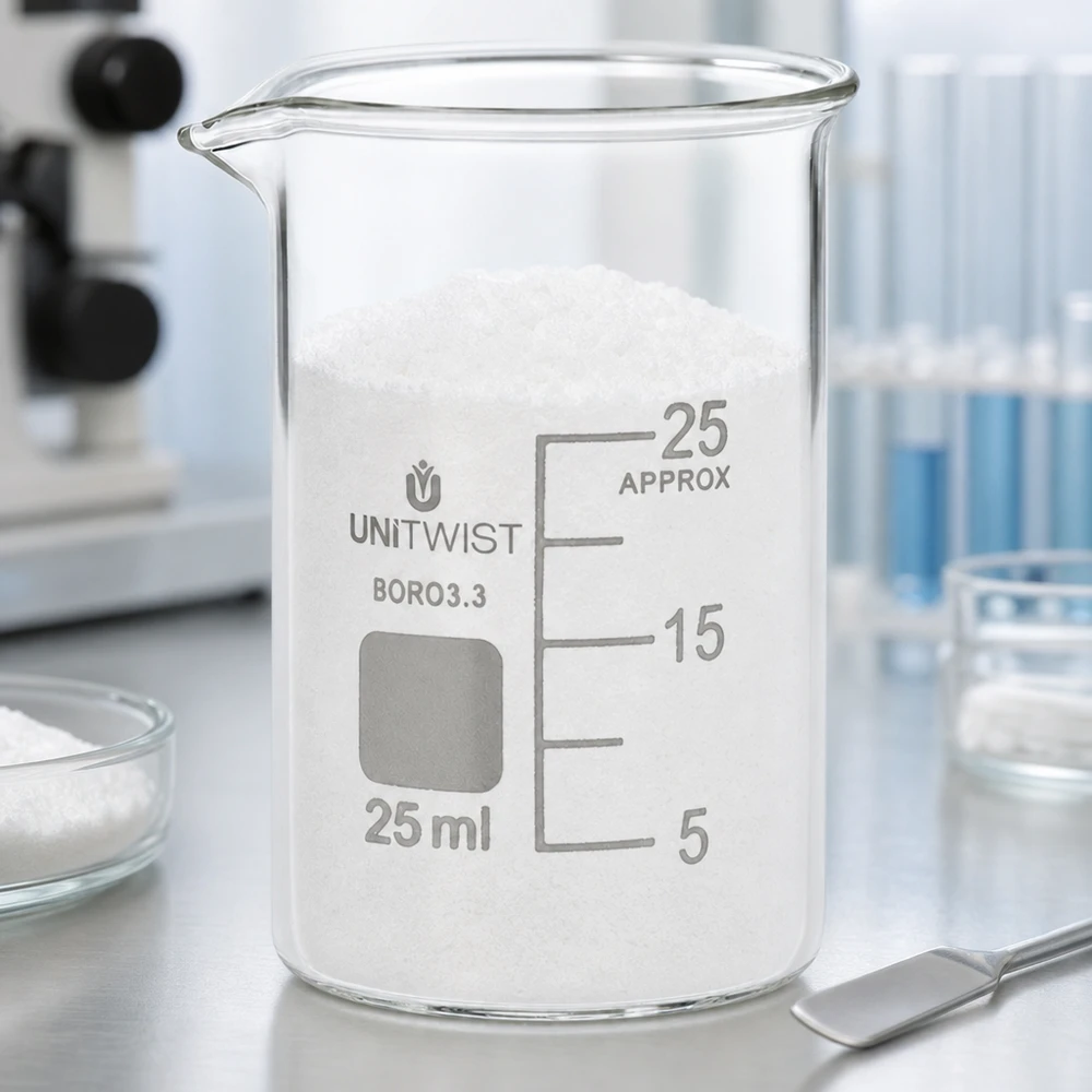 UNiTWIST 25 ml bekerglas, laag model, voor het opvangen van poeder en vaste stoffen in het laboratorium