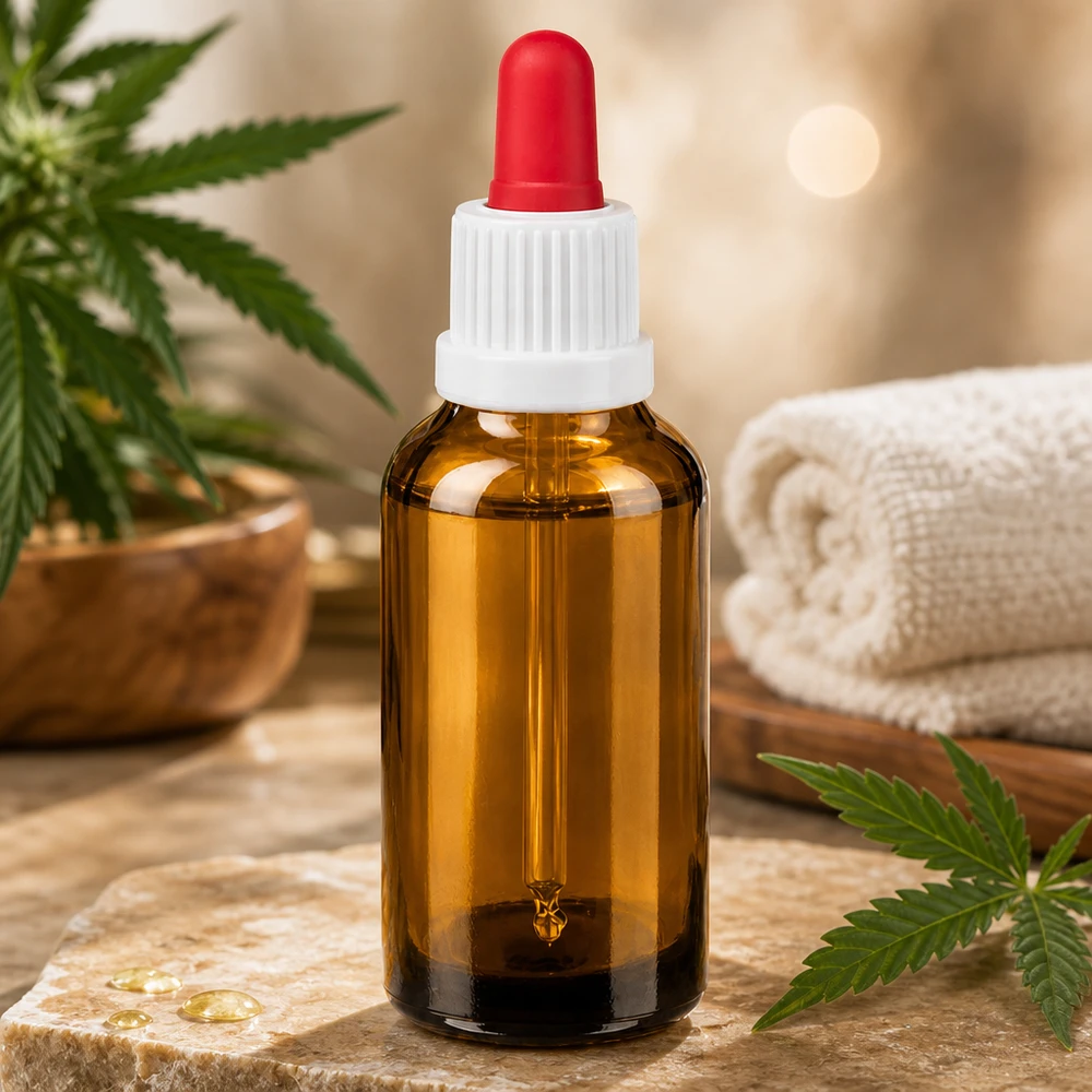 30 ml apothekersflesje van robuust amberkleurig glas met hygiënische witte druppeldop