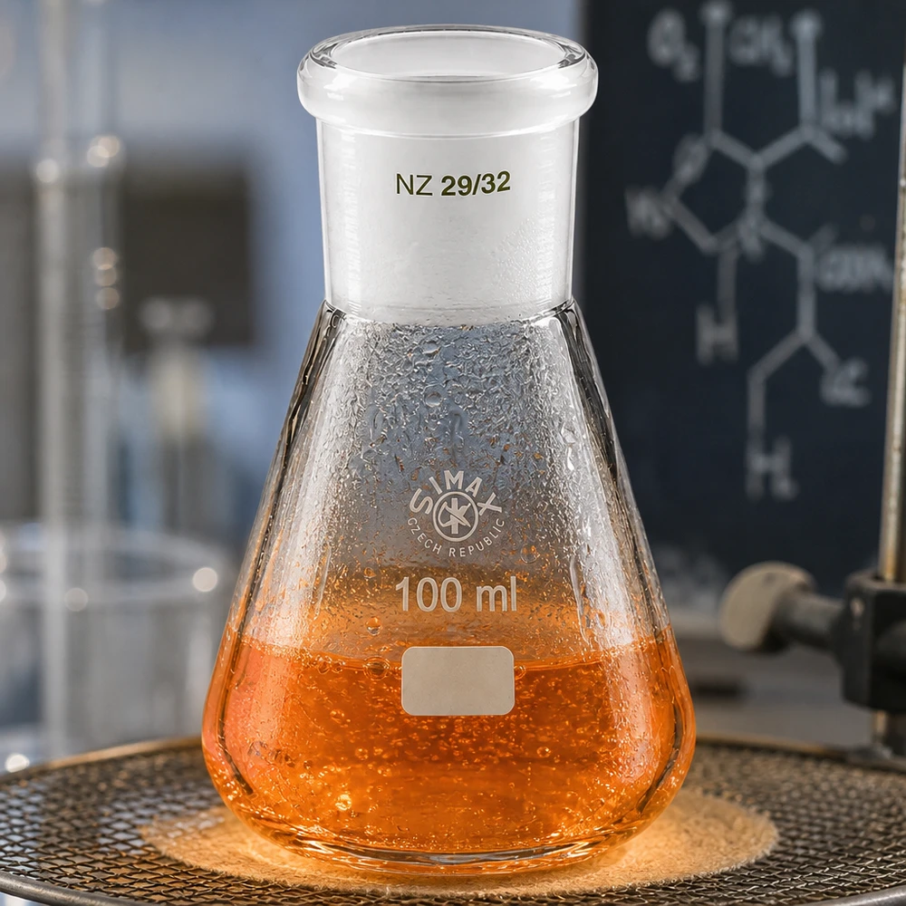 Erlenmeyer 100 ml wijde hals borosilicaat met slijpstuk 29/32