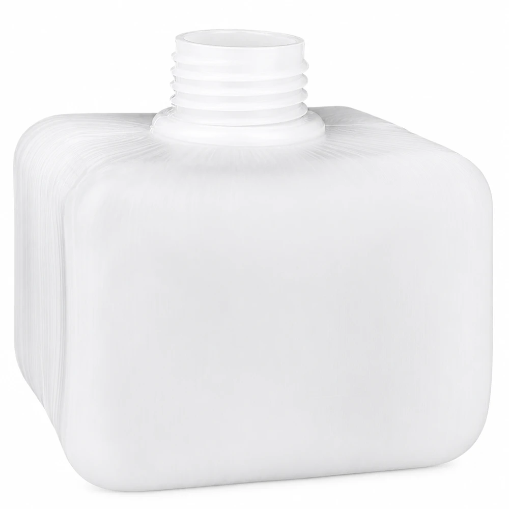 Compacte witte chemische fles van 250 ml met smalle hals, PE-HD, met GL28-schroefdraad