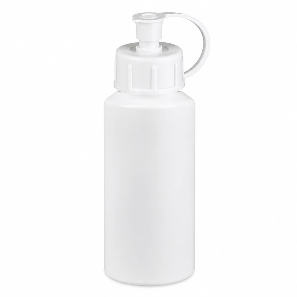 PET cilinderfles 30ml wit met sproeisluiting wit Compacte witte apotheekfles van 30 ml, gemaakt van hogedichtheidspolyethyleen (HDPE)