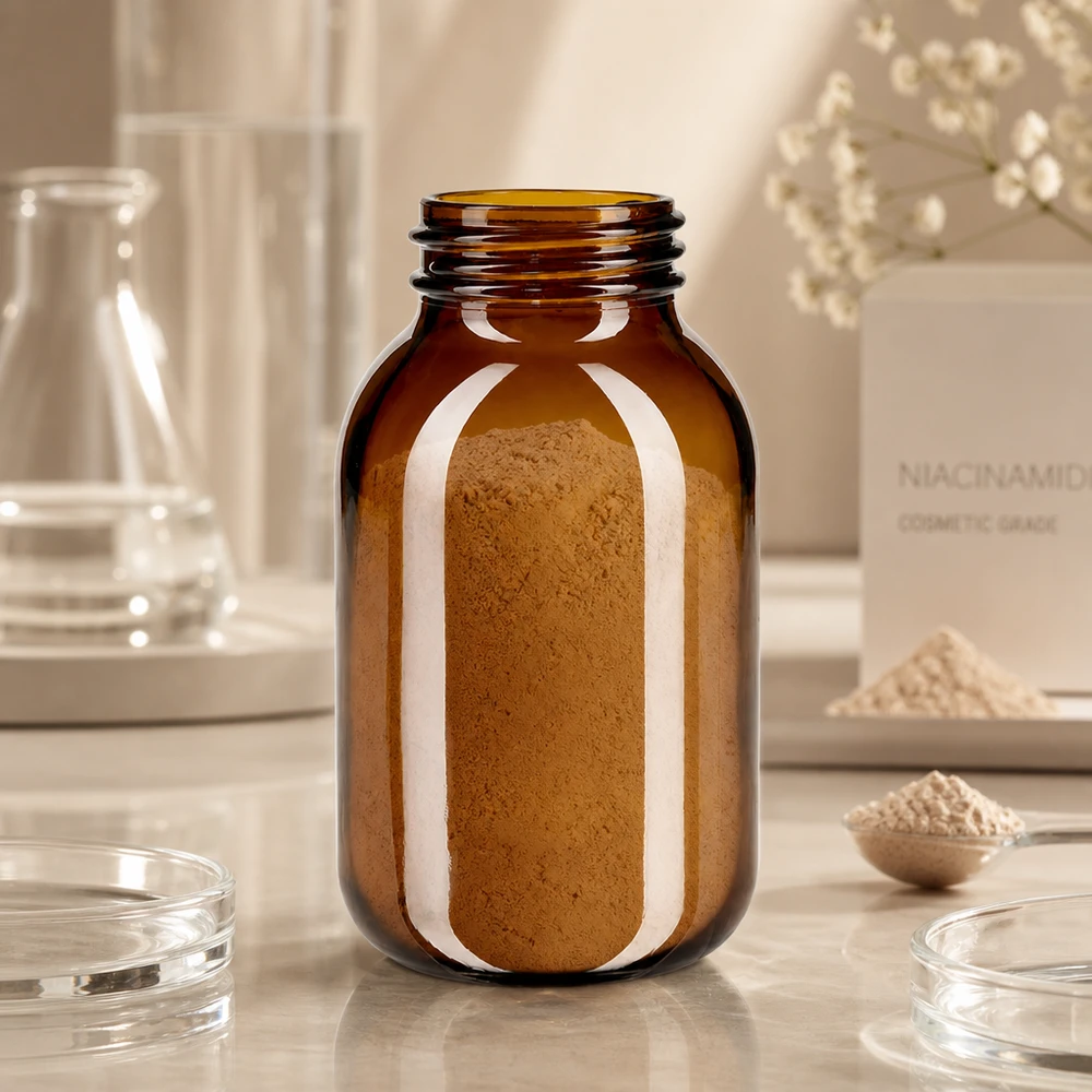 Lege 500ml amberkleurige glazen wijdhalsfles voor poedervormige stoffen en voedingssupplementen