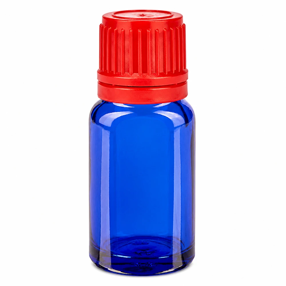 10ml flesje 11mm SV rood OV BlueLine UT18/10 Compact 10ml SV flesje in helder blauw met contrasterende rode dop
