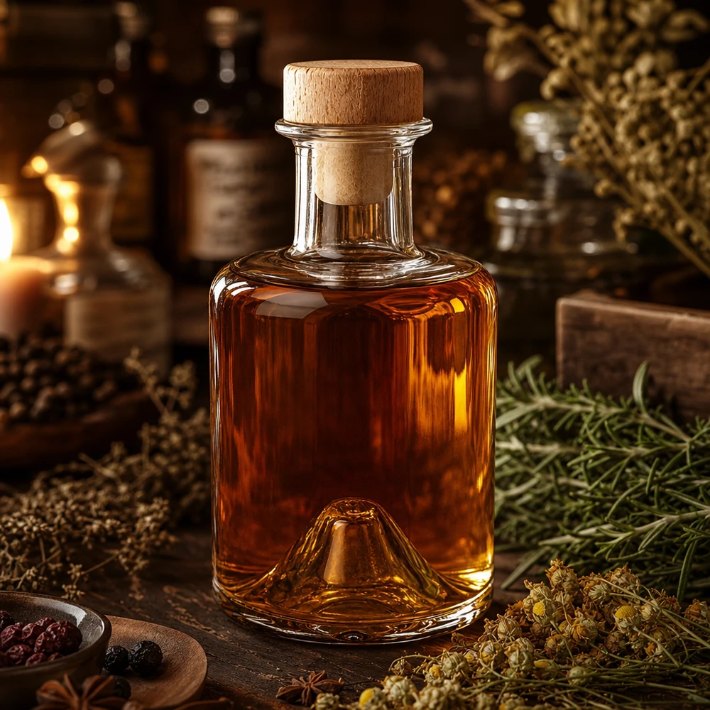 200 ml apothekersfles Sofia met houten handvat en kurk UNiTWIST®