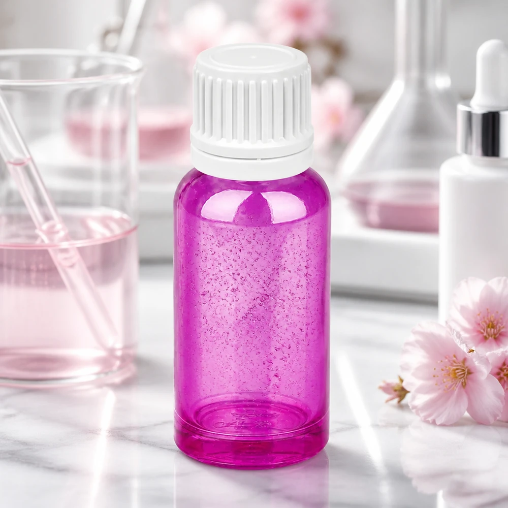 Paarse druppelflacon van 20 ml met witte dop voor huidverzorgingsproducten van hoge kwaliteit