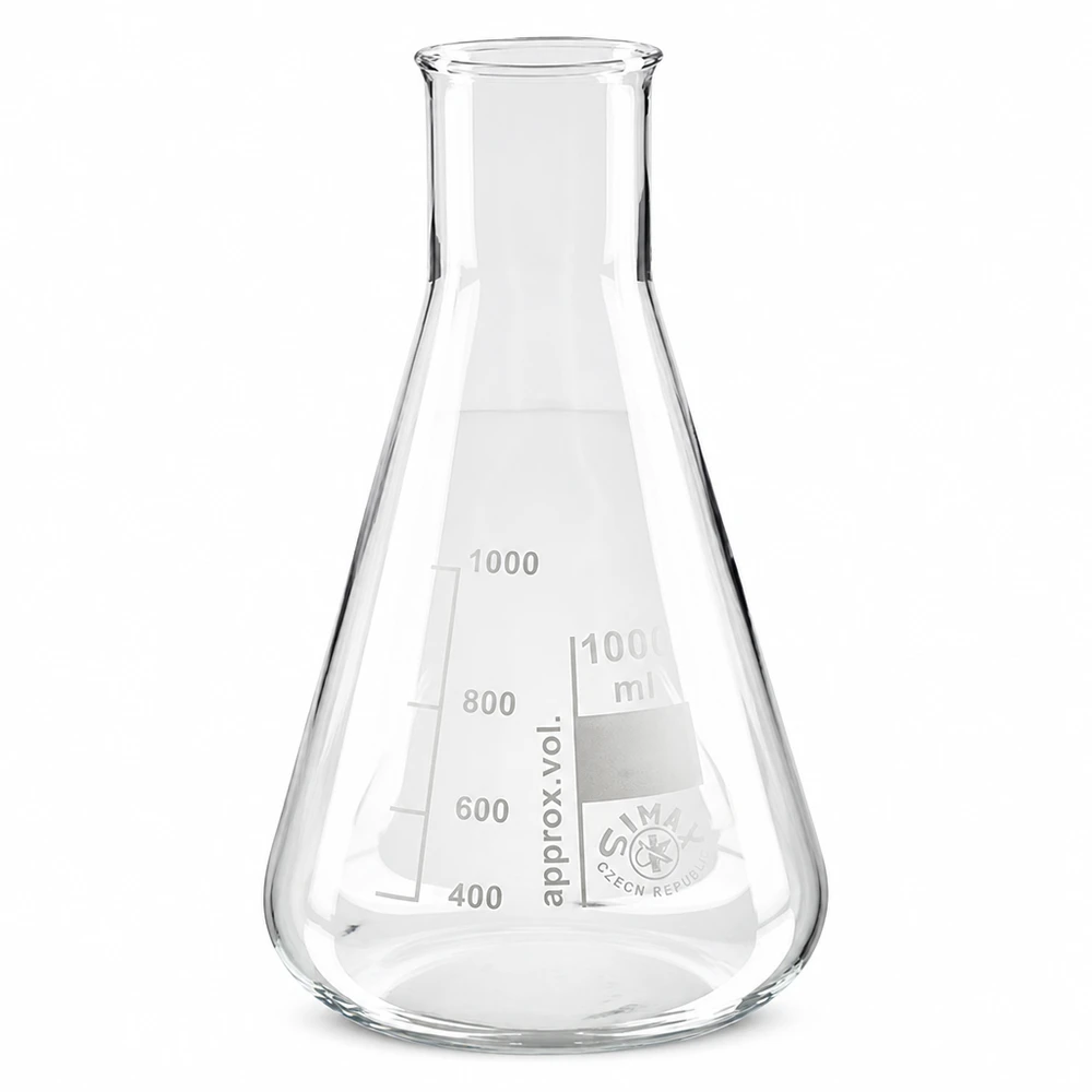 Compacte laboratoriumkolf van 200 ml met conische vorm en brede opening voor veilig gebruik