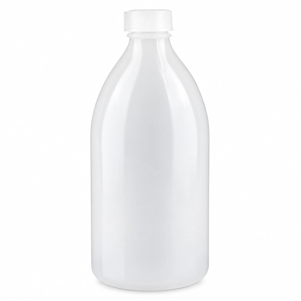 Nauwe hals laboratoriumfles 500ml met schroefsluiting Robuste 500ml Labor Enghalsflasche aus HDPE Kunststoff mit sicherem Schraubdeckel