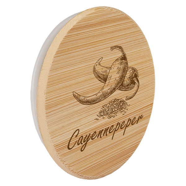 Houten deksel "Cayennepeper" voor WECK RR60 Houten deksel "Cayennepeper" voor WECK RR60