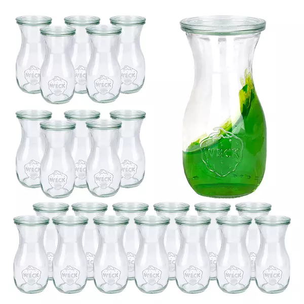 Set van 24 Weck potten 290ml sapfles met 24 glazen deksels Set van 24 Weck potten 290ml sapfles met 24 glazen deksels