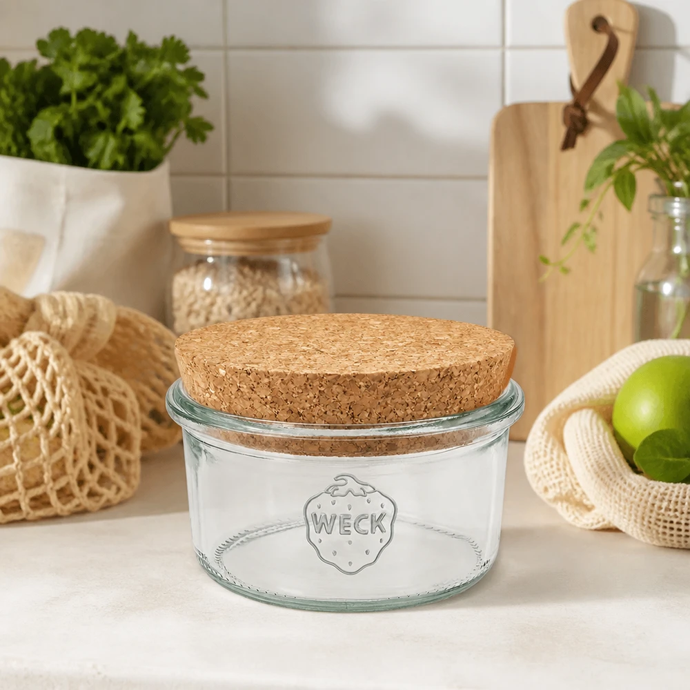 WECK Vorratsglas 165ml RR80 Korkdeckel Küchendeko skandinavisch nachhaltige Aufbewahrung Zero Waste Lifestyle