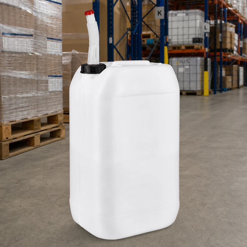 Jerrycan van 15 liter met flexibele uitloop voor olie, water en reinigingsmiddelen