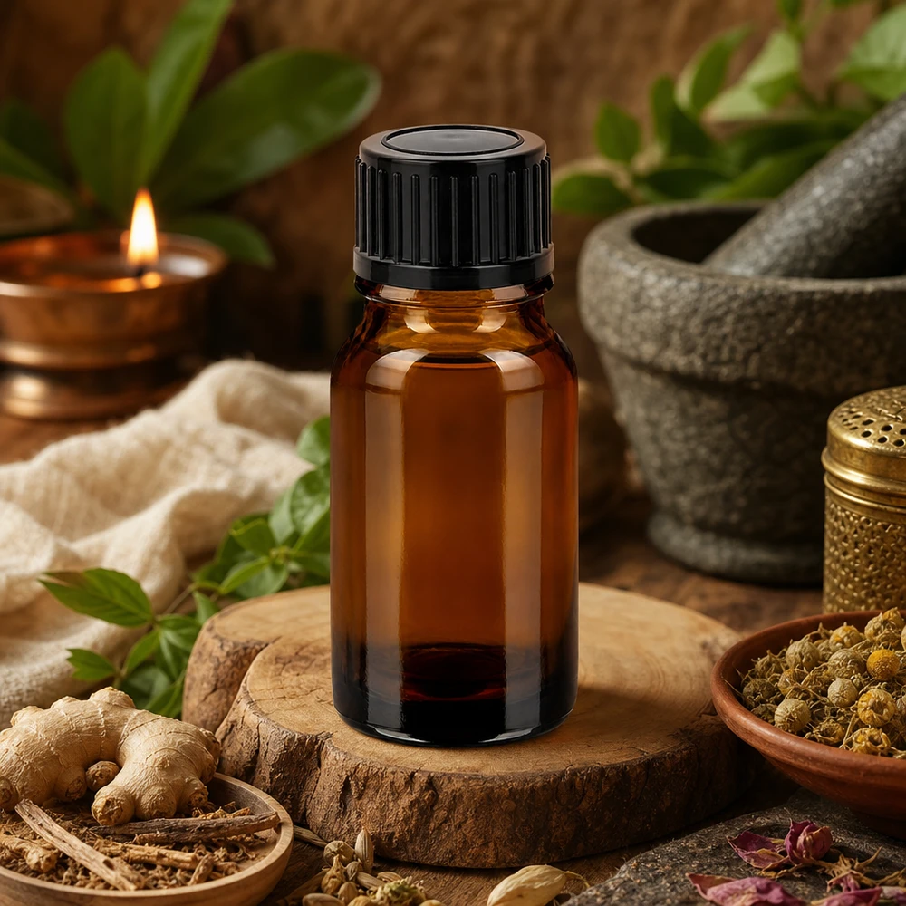 10ml flessenglazen 11mm SV zwart STD BrownLine UT18/10 10ml flesje in amberkleurig glas met UV-bescherming en zwarte schroefdop voor aromatherapie