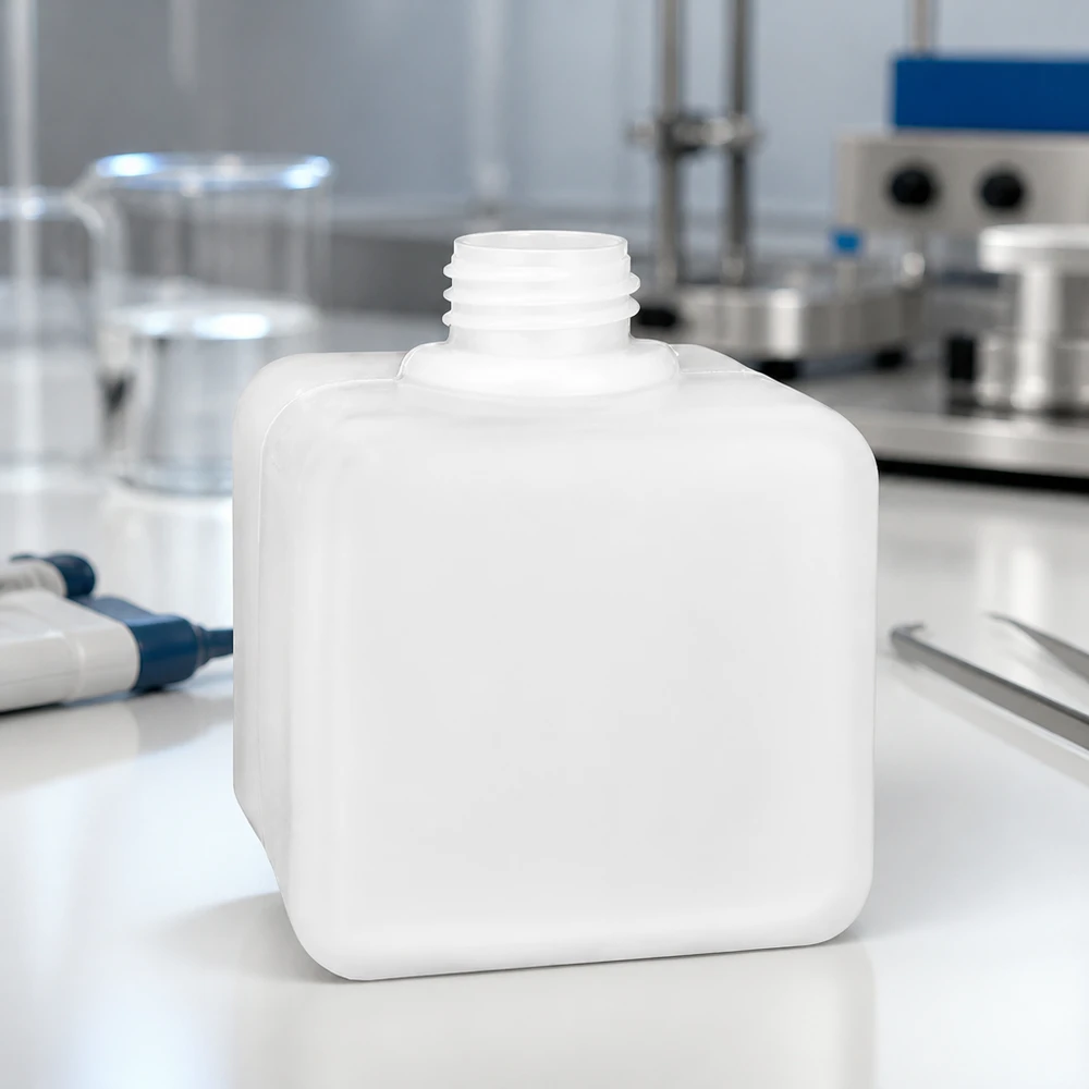 Chemicaliënfles 500 ml, nauwe hals Compacte PE-HD-laboratoriumfles van 500 ml met GL32-smalle hals voor de opslag van vloeistoffen en vaste stoffen