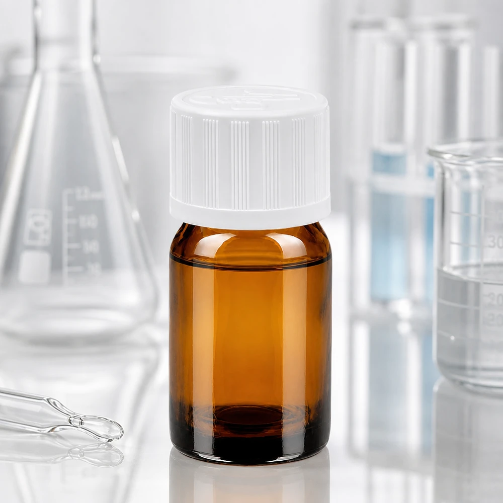 5ml flesje 11mm SV w. STD KiSi BrownLine UT18/5 Hoogwaardig 5ml laboratoriumflesje van amberkleurig glas met nauwkeurig 11mm schroefdraad voor wetenschappelijke toepassingen